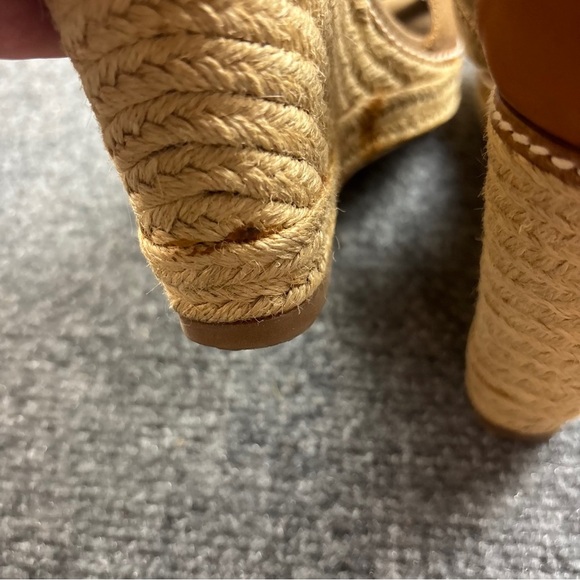 TORY BURCH Women’s Adonis Wedge Espadrille Platform Sandal Khaki/Tan size: 11 - Picture 6 of 13